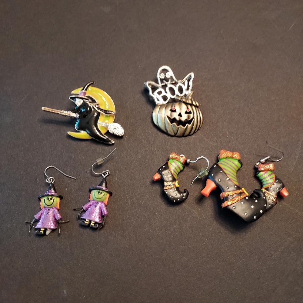 SET OF VTN HALLOWEEN PENDANTS AND EARRING BUNDLE